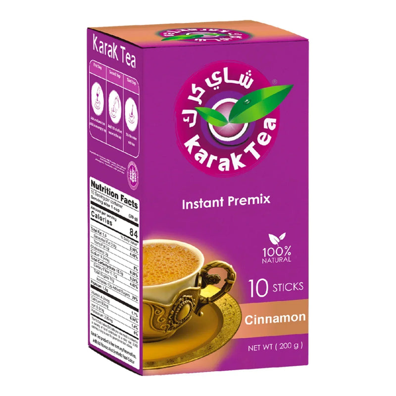 Karak Tea Instant Chai Tea 10 Count (200g) Cinnamon Flavor Authentic Taste, Ready in Seconds for On-the-Go Refreshment - SANI-LLC