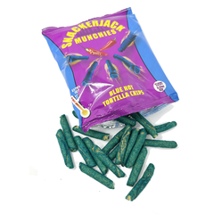 Snackerjack Munchies Blue Hot Rolled Tortilla Chips - Extra Hot Spicy Snack, 3.24oz Bag