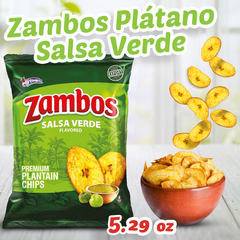 Zambos Salsa Verde Banana Plantain Chips 5.29oz 150g