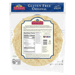 Toufayan Gluten Free Tortilla Wraps 6 Count (11 oz) Original Flavor Certified GF, Vegan Friendly for Tacos, Burritos & Healthy Wraps