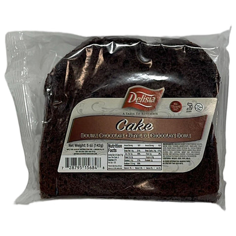 Delisia Double Chocolate Single Cake 5oz - Rich Sliced Dessert Snack