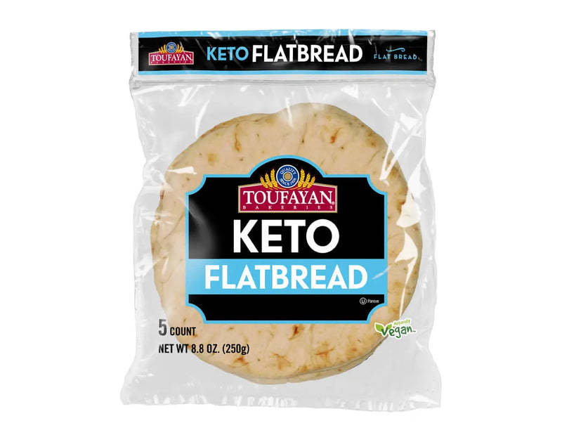 Toufayan Keto Flatbread 5 Count 8.8 oz Original Flavor Low Carb High Fiber Healthy Wraps - SANI-LLC