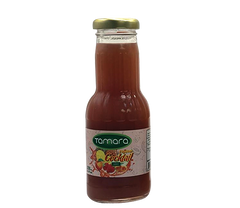 Tamara Cocktail Nectar 250ml mixed fruit juice in a clear glass bottle, showcasing a colorful, refreshing beverage.