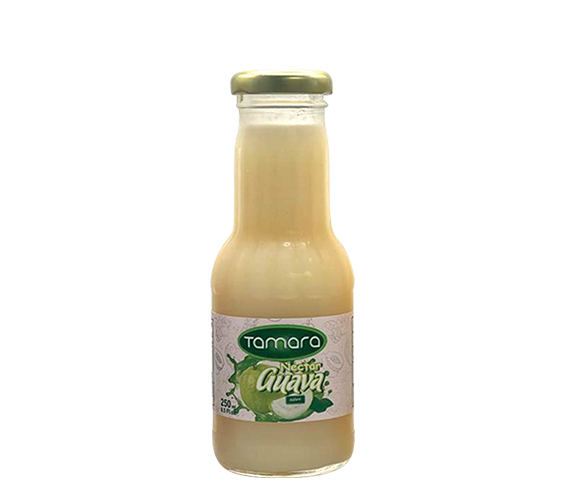 Tamara guava nectar in a 250ml bottle, tropical drink with vibrant pink liquid, perfect for refreshing on-the-go.