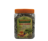 Dried sage leaves from Bsateen Al Sharq, natural herb for tea, shown as green leaves in a 3.5oz package.