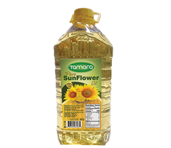 Tamara Pure Sunflower Oil 4.5L bottle, premium cooking oil for frying with a clear label and golden sunflower imagery