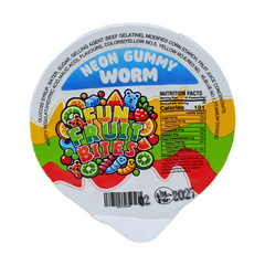 Cup candy Neon Gummy Worm Fun fruit Bites 6oz