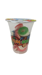 Cup candy Assorted Sour Gummy - Round Gummies Fun fruit Bites 6oz