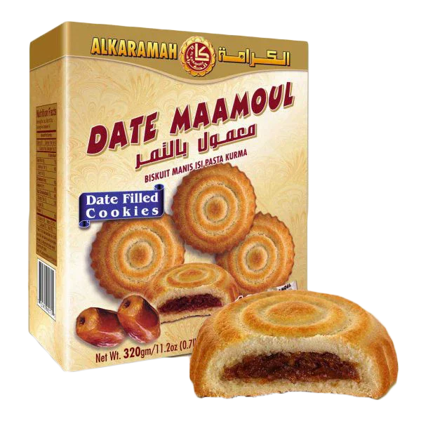 ALKARAMAH MAAMOUL DATE - REGULAR 20X320g (16pc x 20g) || Recommended Retail Price $3.99 - Recommended Retail Price for 20Pc/Case = $79.99 || UPC 732542002715