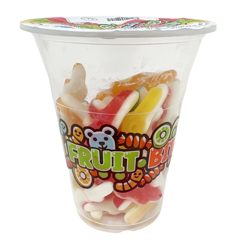 Fun Fruit Bites Assorted Gummy Candy Cup - Chewy Crocodile & Fruit Shaped Treats, Halal Certified - SANI-LLC