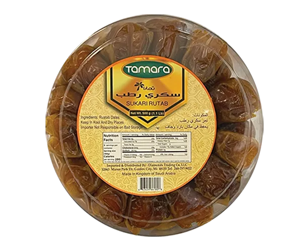 Tamara Sukari Rutab Dates 500g by Summer Vlly, soft and sweet natural energy snack in a clear plastic package.
