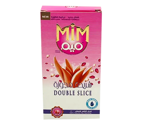 MiM Double Slice Hair Remover with natural water-soluble paste, showing the product container and application tools.