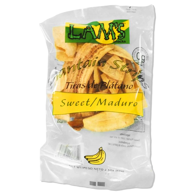 Lam's Plantain strips || Vegetable snacks || Healthy snacks || Gluten Free || Banana Chips (Sweet/Maduro) || All Natural || 2.1oz || 60g - SANI-LLC