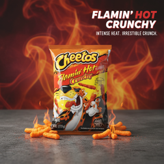 Cheetos Flamin' Hot Crunchy Snacks 2.75 oz Bag Intense Heat, Irresistible Crunch for Spicy Snacking - SANI-LLC