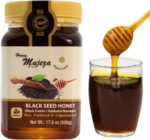 Mujeza Black Seed Honey with Black Cumin / Habbatul Barakah 12x500g - SANI-LLC