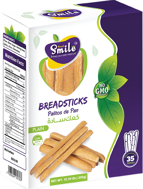 Smile breadsticks plain 350g