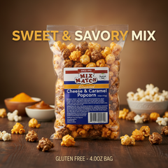 Mix Match Gourmet Cheese & Caramel Popcorn Mix - Sweet & Savory Snack, Gluten Free, 4.0oz Bag