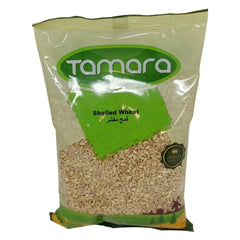 Tamara Shelled Wheat 2lb bag with hulled durum wheat berries for traditional harees, soups, and healthy grain salads.