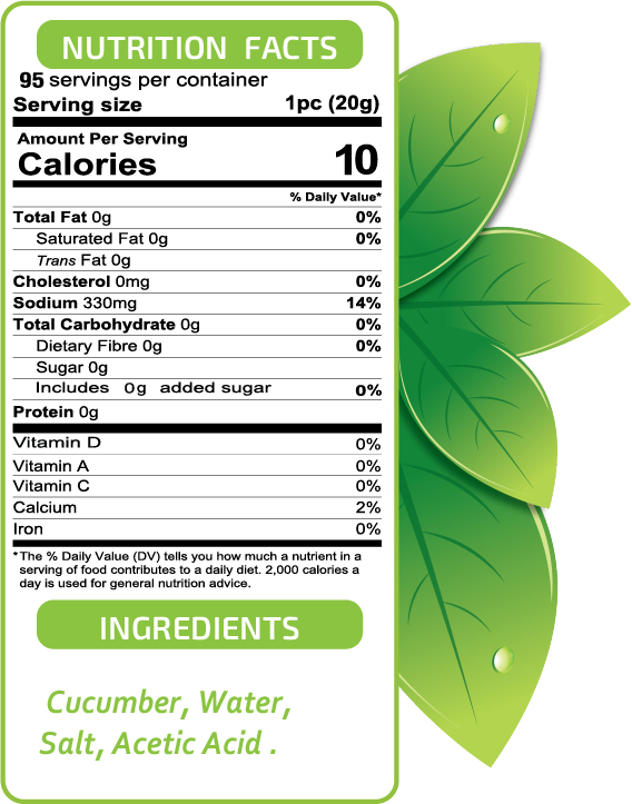 Smile Cucumber Large Pickles 2800g 98.73 Oz - 1PaysLess