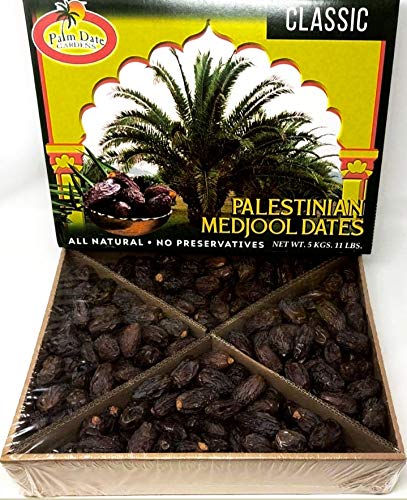 Palm Date Gardens ™️🏅 | PALESTINE Medjool Dates✔️| 2020 Crop Harvest, New Fresh Dates| 100% All Natural , No Additives , No Preservatives | 5Kg 11 lb Pack (Green) Box ✔️