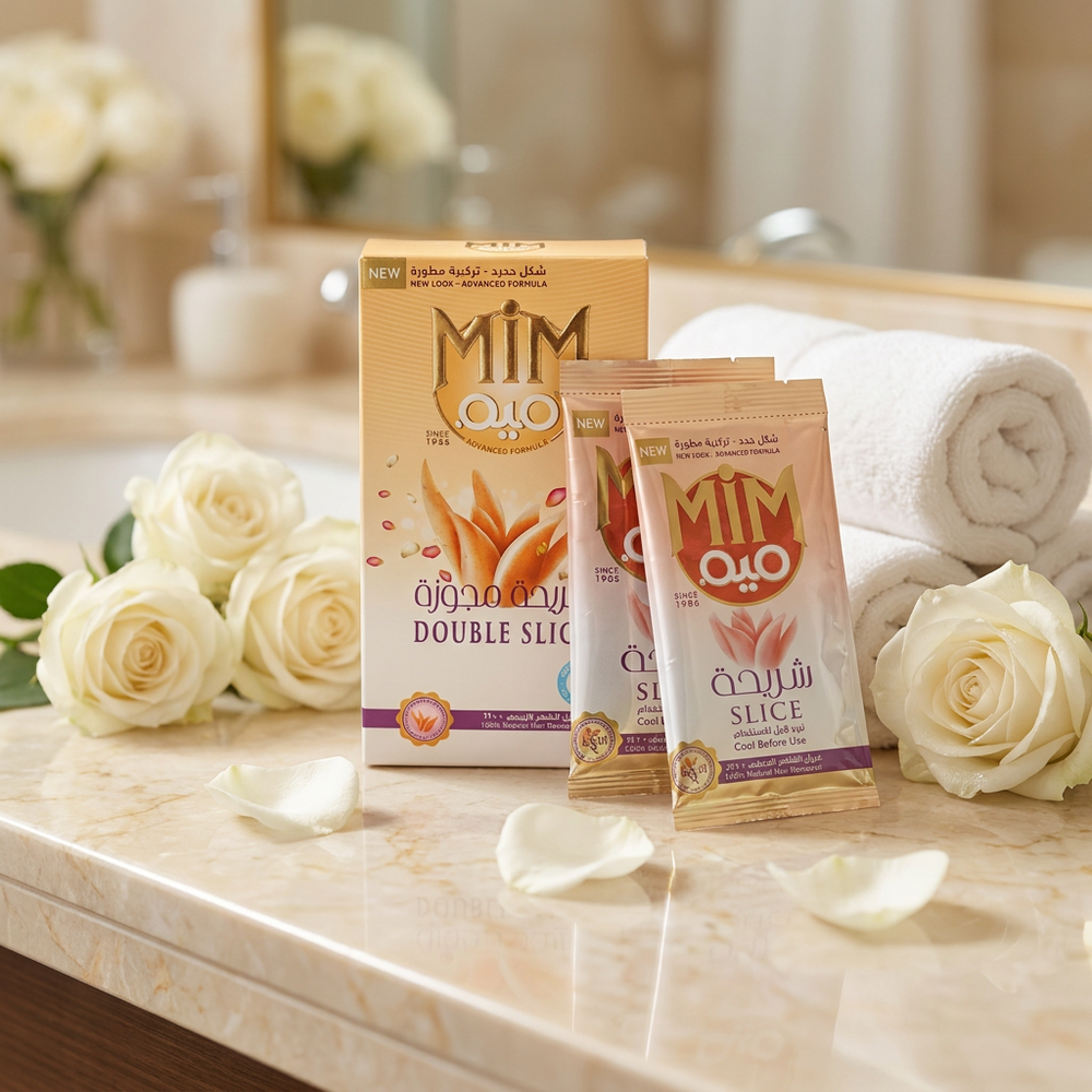 MIM Hair Removal 100% Natural Hair Remover Double Slice with advanced formula for body hair removal, shown in the image.