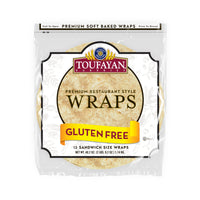 Toufayan Bakeries Gluten Free Wraps 12 Sandwich Size 40.2 oz Premium Soft Baked, Restaurant Style for Sandwiches & Meal Prep - SANI-LLC