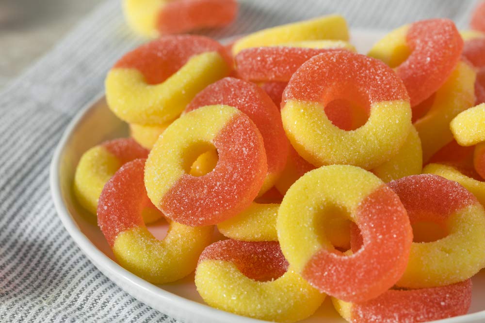 Cup Candy: PEACH RINGS of the best daily flavors, 6oz