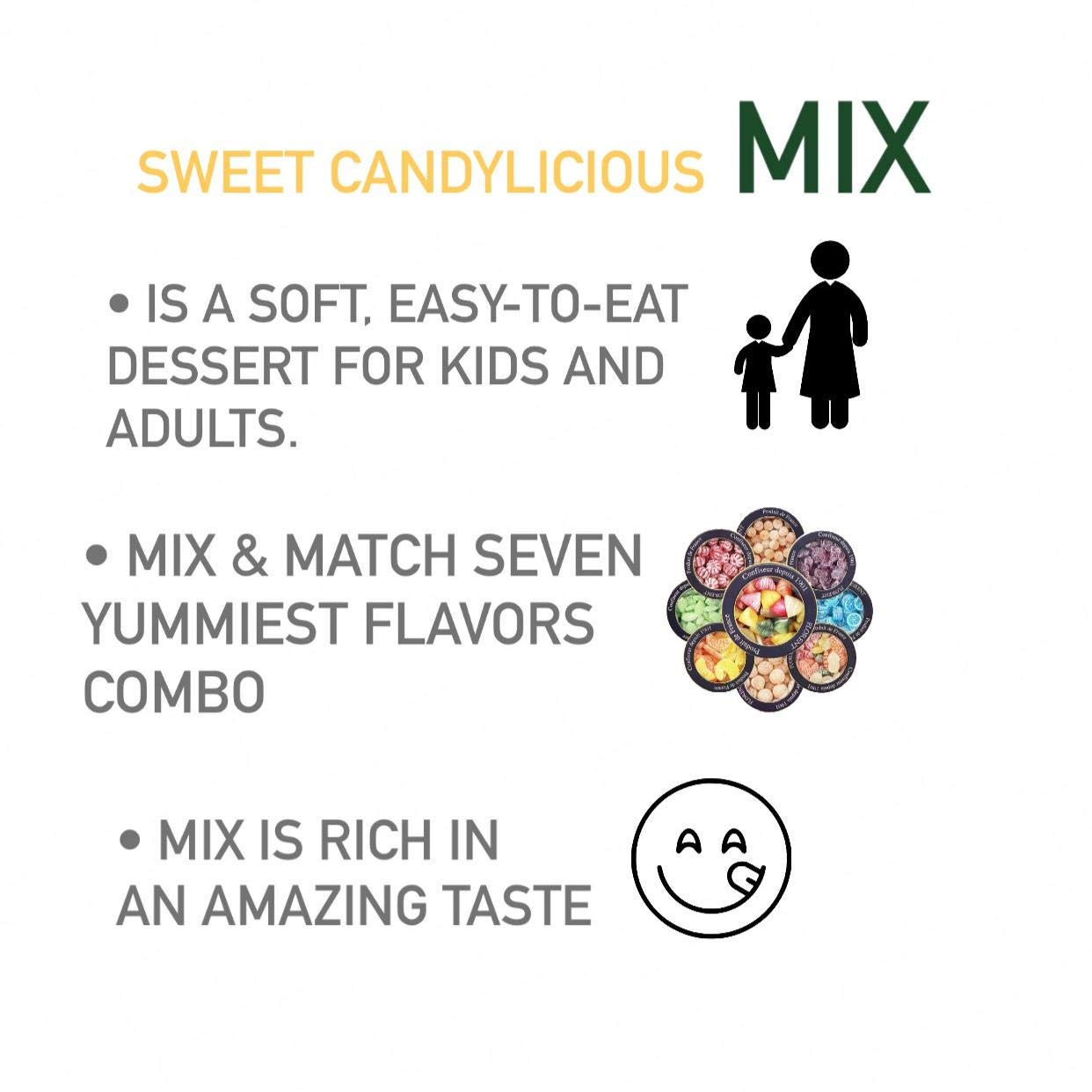 SWEET CANDYLICIOUS MIX & MATCH SEVEN YUMMIEST FLAVORS COMBO (Pack of 07)