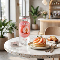 Elisha Peach Sparkling Drink 12.3 fl oz (350ml) Cans, Naturally Flavored Low Calorie Refreshment for Everyday Hydration & Enjoyment