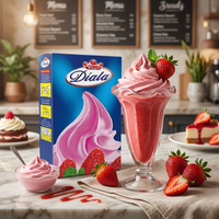 Diala Strawberry Cream Chantilly instant whipped topping in 2.3oz container, creamy pink strawberry flavor with smooth texture