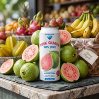 Diamonds Pink Guava Juice with Pulp, 16.57 fl oz (490ml) Can, for Tropical Refreshment
