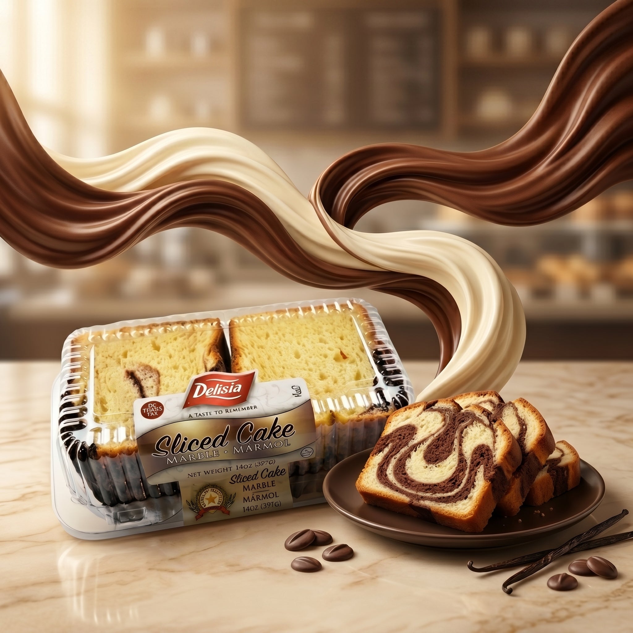 Delisia Big Cake Sliced Marble 14oz