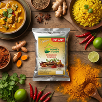 Homey Foods pure turmeric powder in a bag, ground turmeric root spice for cooking, seasoning, and golden milk, all natural and non-GMO