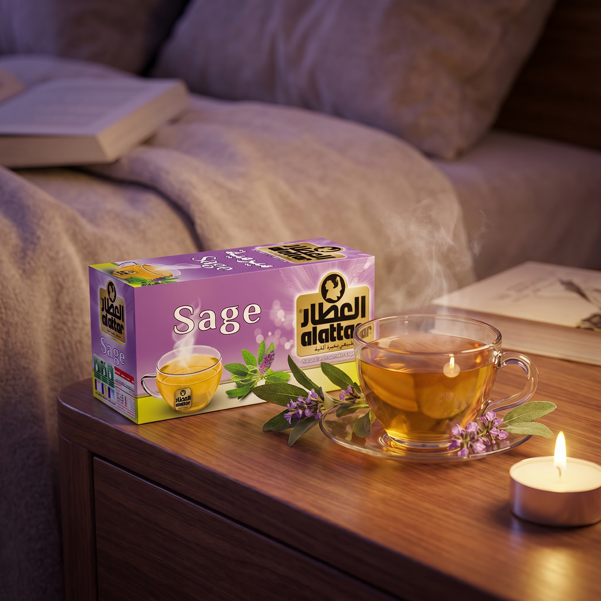 Al-Attar Sage Tea 20 Bags Natural Herbal Drink for Relaxation