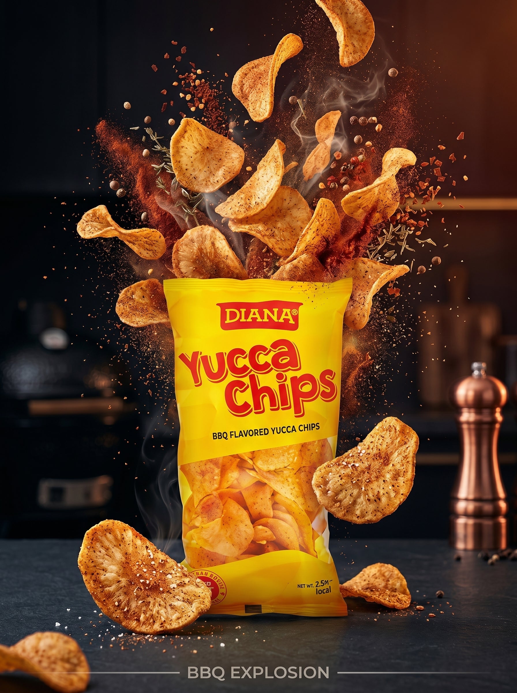 Diana Yucca Chips BBQ Flavored Crunchy Cassava 65g 2.29Oz
