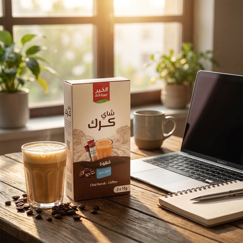 AlKhair Karak Tea with Coffee Sugar-Free 3x15g Instant Drink Mix