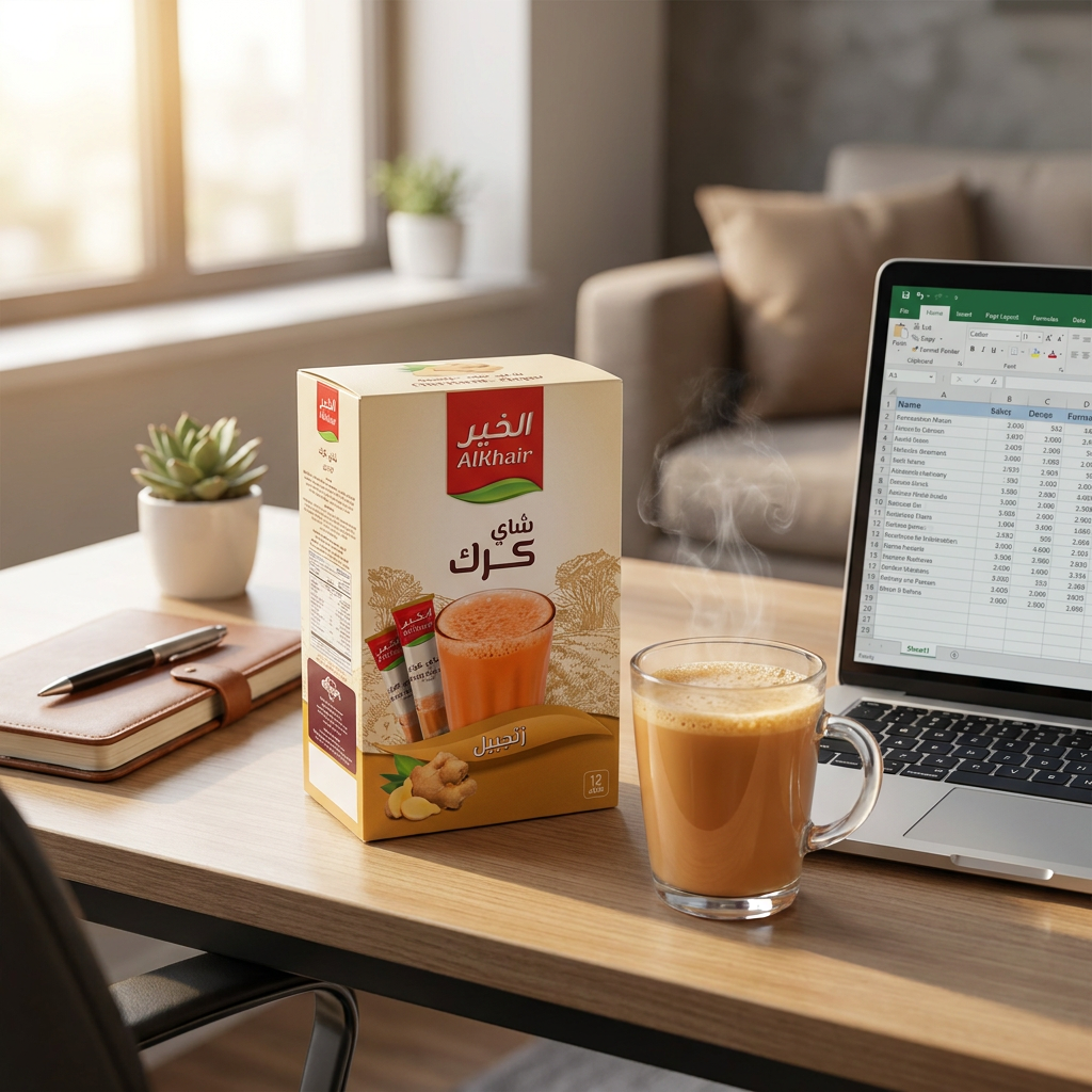 AlKhair Ginger Karak Tea 3x15g Sugar-Free Instant Chai Mix