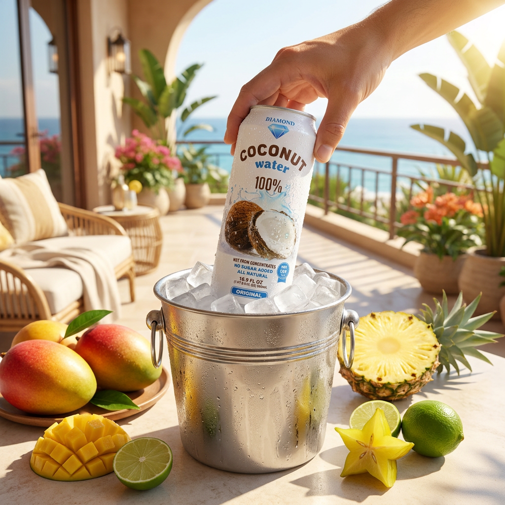 Diamonds Coconut Water with Pulp 16.9 FL OZ 100% Pure No Added Sugar for Natural Hydration