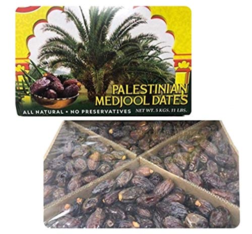 Palm Date Gardens ™️🏅 | PALESTINE Medjool Dates✔️| 2020 Crop Harvest, New Fresh Dates| 100% All Natural , No Additives , No Preservatives | 5Kg 11 lb Pack (Green) Box ✔️