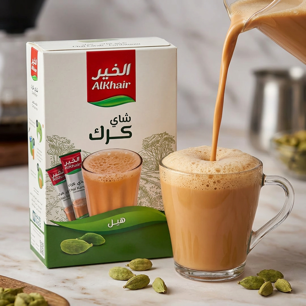 AlKhair Cardamom Karak Tea 3x15g Sugar-Free Instant Milk Tea Premix