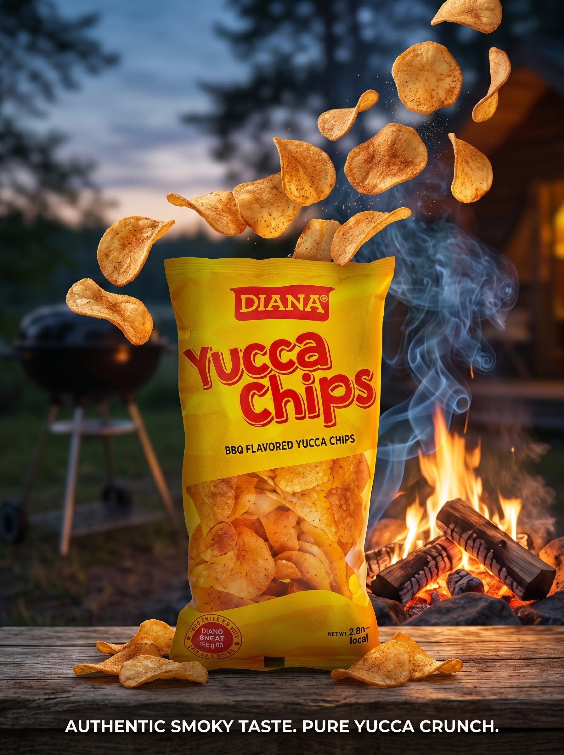Diana Yucca Chips BBQ Flavored Crunchy Cassava 65g 2.29Oz