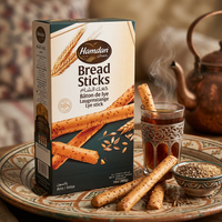 Hamdan Anise Bread Sticks, Ka'ak Al-Sham traditional snack, 14oz, crispy baked bread sticks with a golden-brown finish.