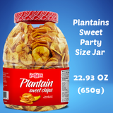 Iselitas | Plantain Salted Party Size Jar| Thin & Crispy |Light Salted - Plantains Sweet Party Size Jar | Sweet Plantain Chips | 2 Jars |22.93OZ (650g)