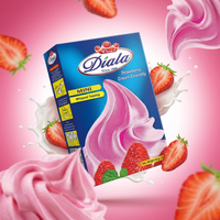 Diala Strawberry Cream Chantilly instant whipped topping in 2.3oz container, creamy pink strawberry flavor with fluffy texture.