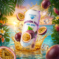 Diamonds Passion Fruit Juice with Pulp, 16.57 fl oz (490mL) Natural Refreshment