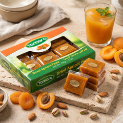 Tamara Dried Apricot Paste 750g, Qamar al-Din Extra, showing a jar of rich apricot paste ideal for healthy snacks