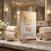 MIM Hair Removal Paste 90g tube with natural formula for smooth skin, showing the white paste inside the tube.