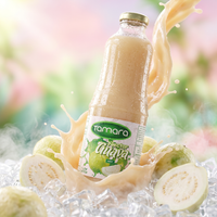 Tamara Guava Nectar in a 1L glass bottle, tropical fruit juice with vibrant pink liquid and colorful label, ready to serve.