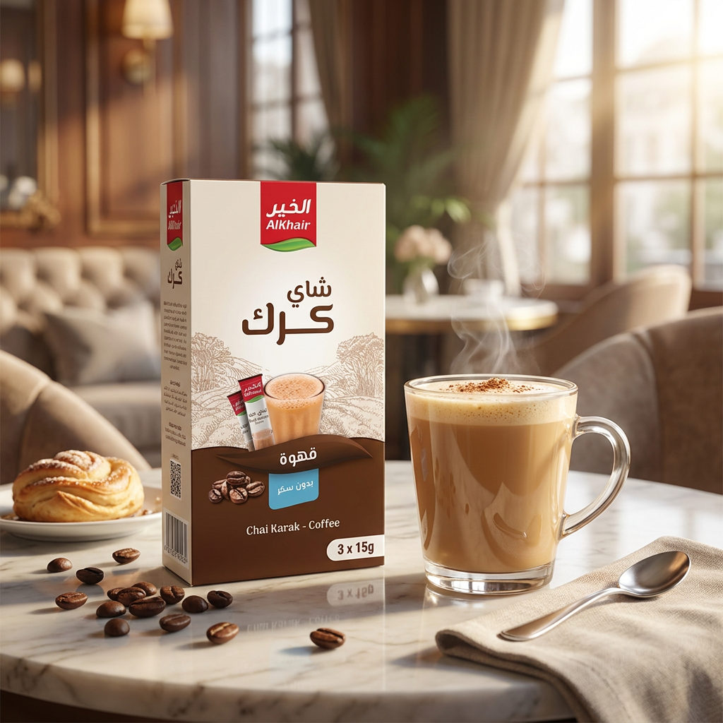 AlKhair Karak Tea with Coffee Sugar-Free 3x15g Instant Drink Mix