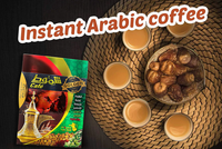 Shammout Saudi Arabian Golden Instant Arabica Coffee, Packets, Powder, Roasted Ground Coffee, Organic, Arabica Beans, Rich with Cardamom and Saffron Flavor, Eco-friendly Coffee, Gluten Free, Non GMO, Vegan, 10 Sachets - (0.48 lbs), 220g - SANI-LLC